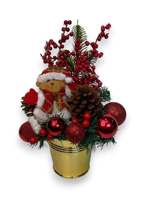 Vaso Natalino Ursinho 35x30cm