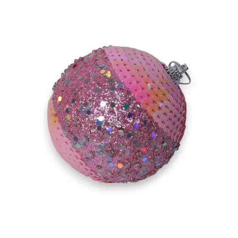 Bola Rosa De Lantejoulas e Glitter
