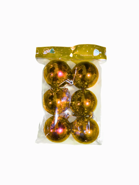 Kit 6 Bolas Douradas 6cm