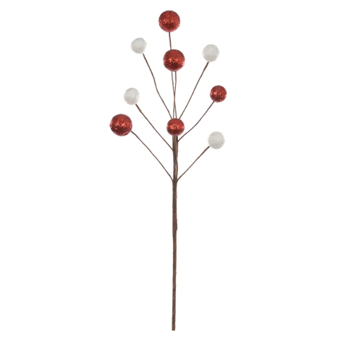 Ponteira Bolinhas Ver/Bc 44cm