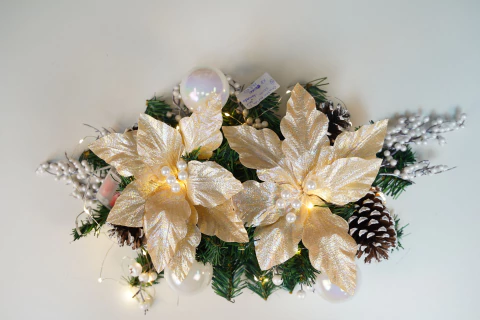 Centro de Mesa Perolado c/ Led 50cm