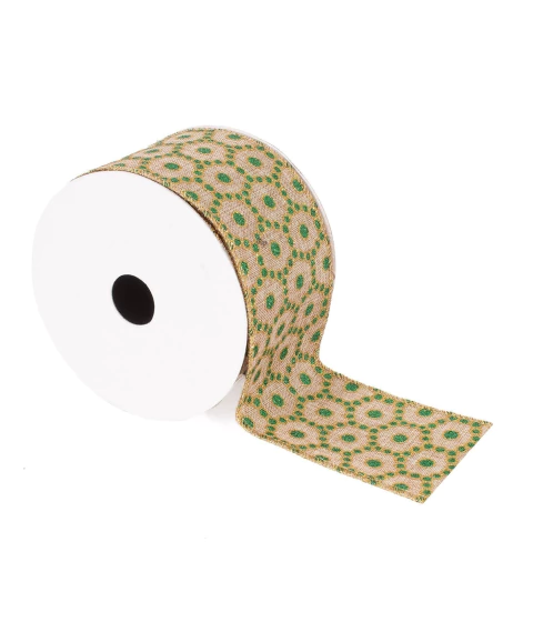 Fita Verde/Bege 6,3cm x 9,14m