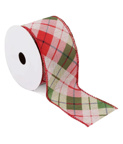 Fita Verde/Creme/Verm 6,3cm x 9,14m