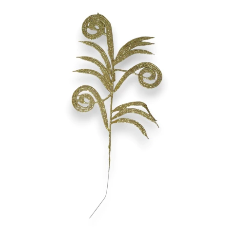 Ponteira Dourada Pena De Pavão 35cm