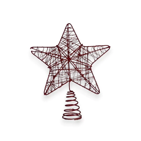 Estrela Vermelha Vazada de Glitter