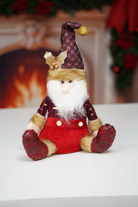 Papai Noel Sentado Bordô 25x20cm
