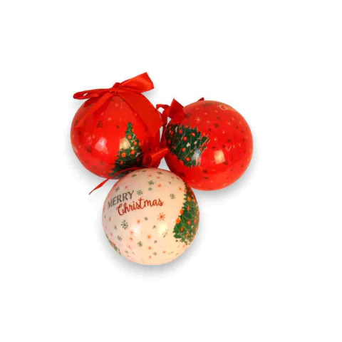Bola decorativa 10cm c/ 3