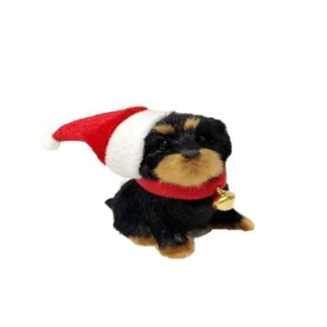 Cachorrinho Preto c/ Gorro Natalino 12cm