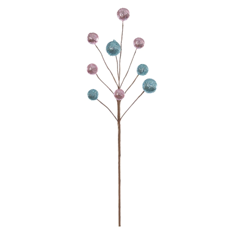 Ponteira Bolinhas Rosa e Azul Candy 44cm