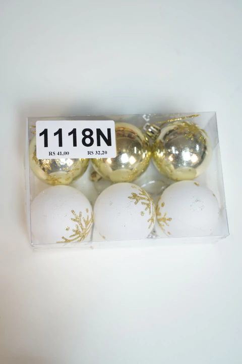 Kit 6 Bolas Douradas/Brancas