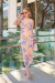 Vestido mídi regata em tule floral summer - comprar online