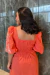 Vestido mídi mangas bufantes bordadas Laís - SOULIZ