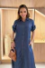 Vestido Chemise mangas 3/4 com ajuste Fernanda - loja online