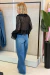 Bata em renda manga longa babados cami - loja online