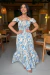 Vestido longo em crepe lastex com alças borboletas Laís - loja online