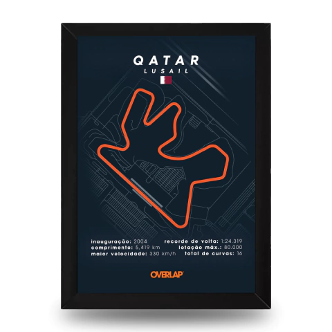 Quadro LapLine GP do Qatar 3D - comprar online