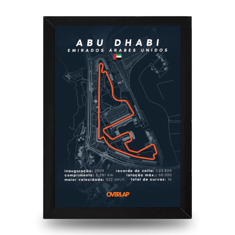 Quadro LapLine GP de Abu Dhabi 3D - comprar online