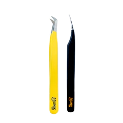Kit Pinças Para Extensão de Cílios PB01 e PY01