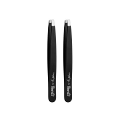 Kit 2 Pinças PS02 Ponta Reta Diamantada Profissional