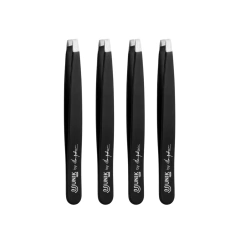 Kit 4 Pinças PS02 Ponta Reta Diamantada Profissional