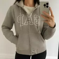 Hoodie Zip up GAP 100% Original - Gris - ⭐⭐⭐⭐⭐ (65) - ¡Hola Zapas!