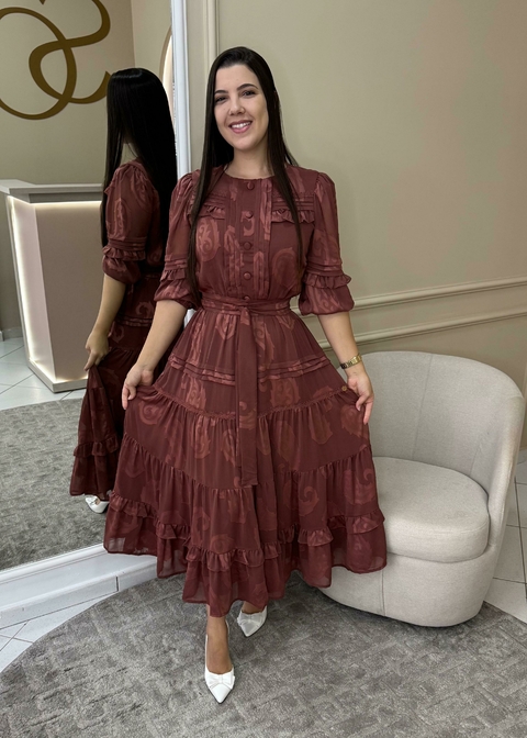 Vestido Gabriele - Marrom - comprar online