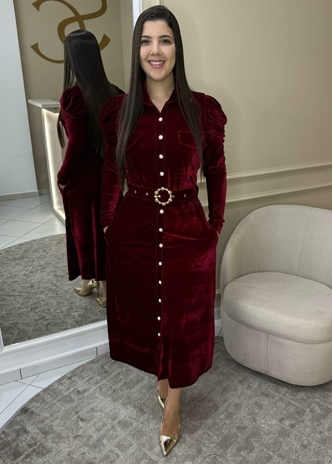 Vestido Layla - Bordo