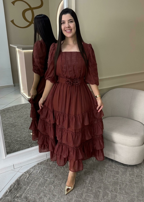 Vestido Samara - Marrom