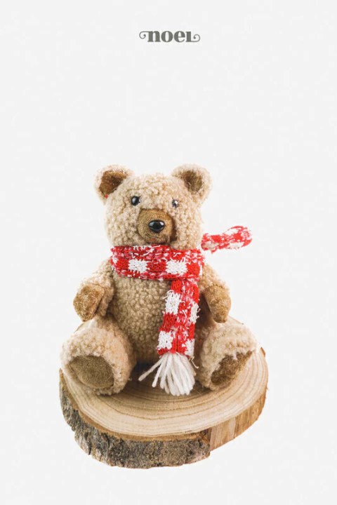 Urso Natal sentado pelucia nude - 18cm