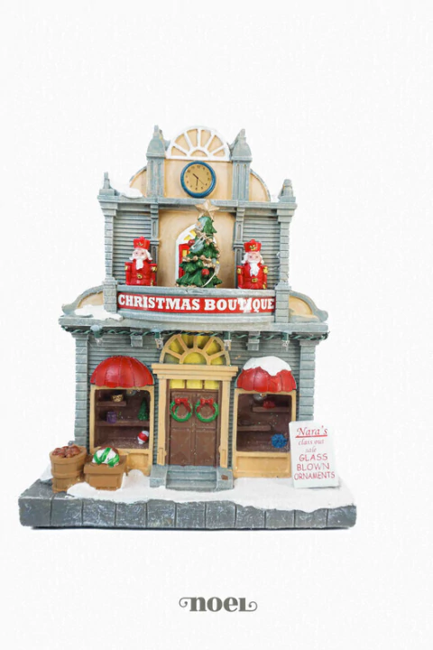 Vila Natalina Christmas Boutique c/ Led Branco/Vermelho/verde - 3 Pilhas AA - 18cm