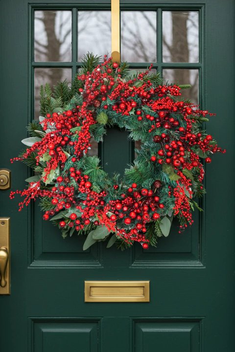 Guirlanda Decorada Berry Vermelho - 45cm - comprar online