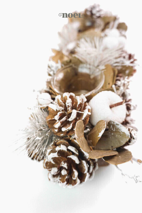 Porta vela c/3 suporte marrom/branco - 6cm - comprar online