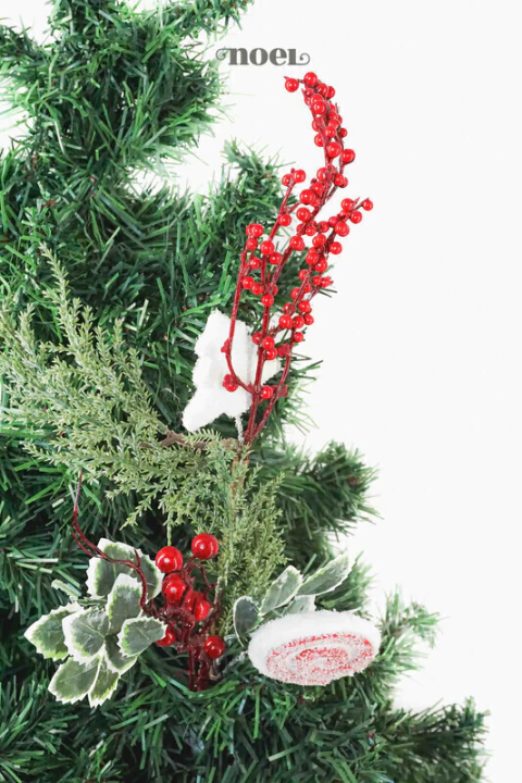 Galho berry Natalino vermelho/verde - 60cm