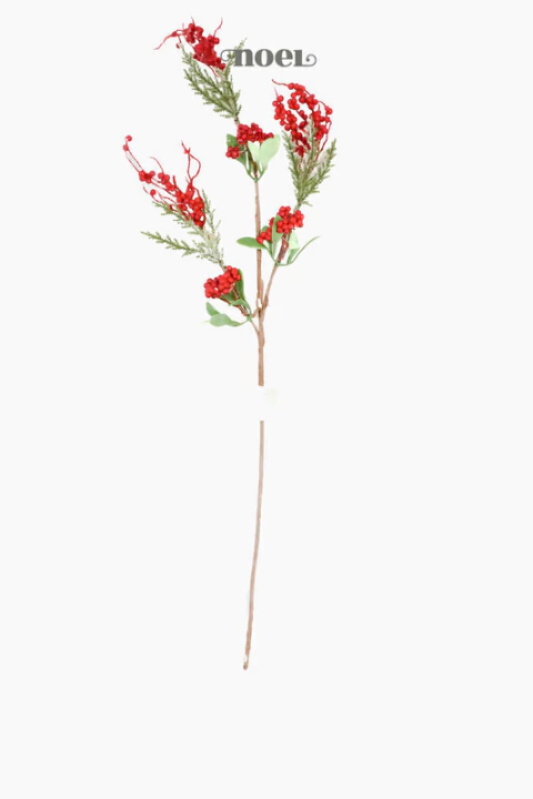 Galho berry Natalino verde/vermelho - 70cm