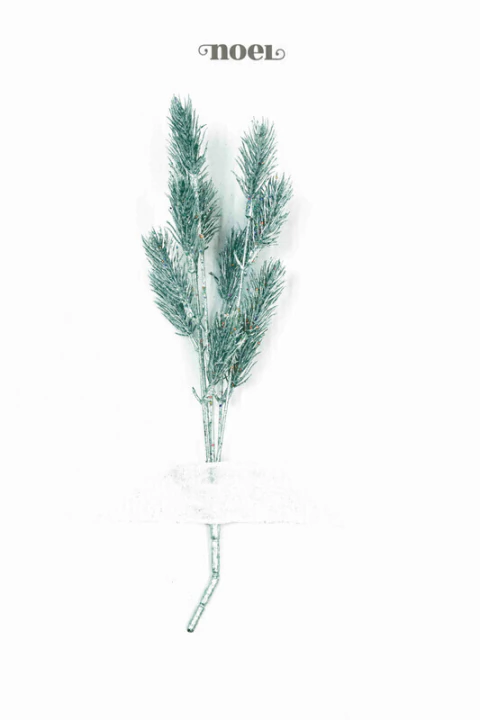 Galho natalino c/ glitter azul - 34cm c/1