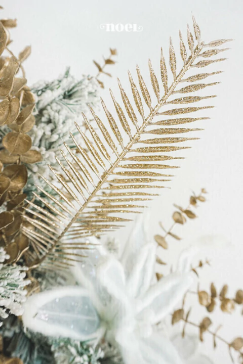 Galho natalino c/ glitter champanhe - 42cm c/1 - comprar online