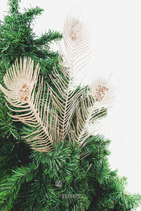 Galho natalino c/ glitter champanhe - 91cm c/1 - comprar online