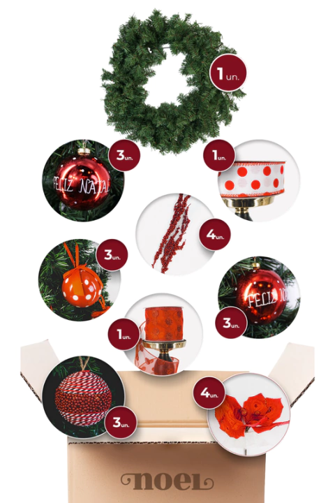 Kit Enfeites + Guirlanda Disney Vermelho/Branco - 60cm