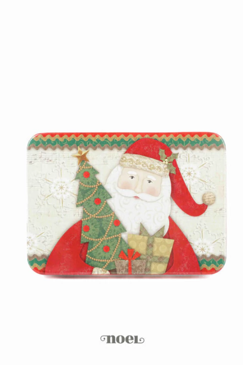 Lata Metal Natal Papai Noel c/ Árvore Vermelho/Verde/nude - 3cm c/1