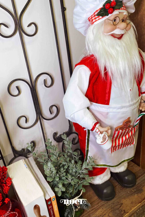 Papai Noel confeiteiro em pé branco/vermelho - 60cm na internet