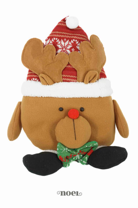 Almofada Rena c/ enchimento marrom/vermelho - 50cm