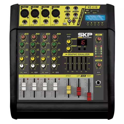 Consola Potenciada Mixer Skp Pro Audio Vz-40 Li Usb 4 Canales 1600w Fx Bt - comprar online
