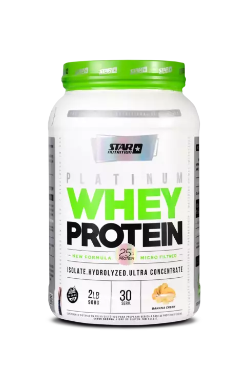 Platinum Whey Protein Star Nutrition 2 Lb Sabor Banana Cream En Pote - comprar online
