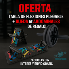 TABLA DE FLEXIONES PLEGABLE + RUEDA ABDOMINAL DE REGALO! - comprar online