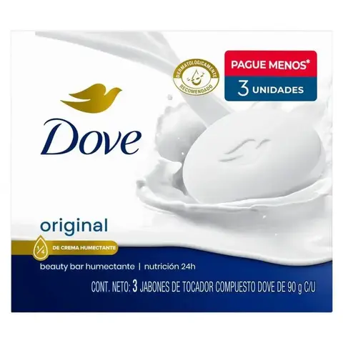 Jabon En Barra Dove Original X3 Unidades