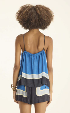 Blusa Transpasse Estampa Península Cantão - comprar online