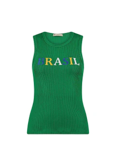 Regata Malha Bordada Brasil CORDOCE - comprar online