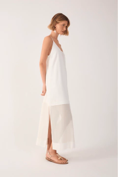 Vestido Cropped Linho Com Tela na internet
