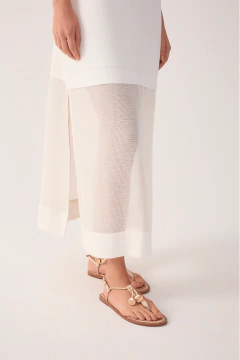 Vestido Cropped Linho Com Tela - loja online