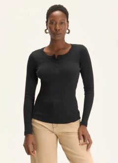 Blusa Ribana Manga Longa Preta Cantão - comprar online